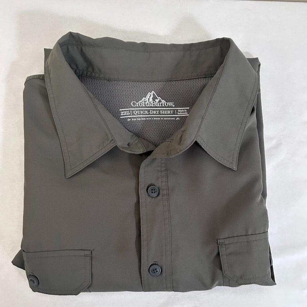 Croft & Barrow Quick-Dry Shirt Fit Gray XXL Hiking Outdoor Casual
